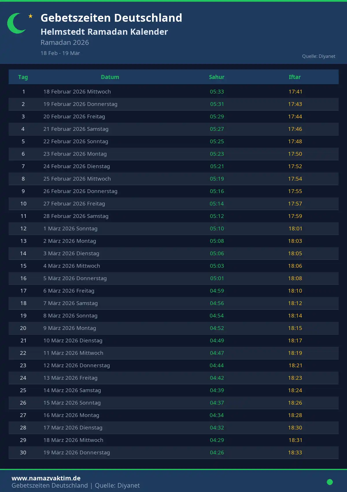 Ramadan Kalender Helmstedt April 2026